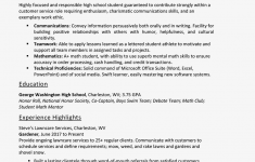 High School Student Resume 2063554v1 5bdb6dfbc9e77c005123e797 high school student resume|wikiresume.com