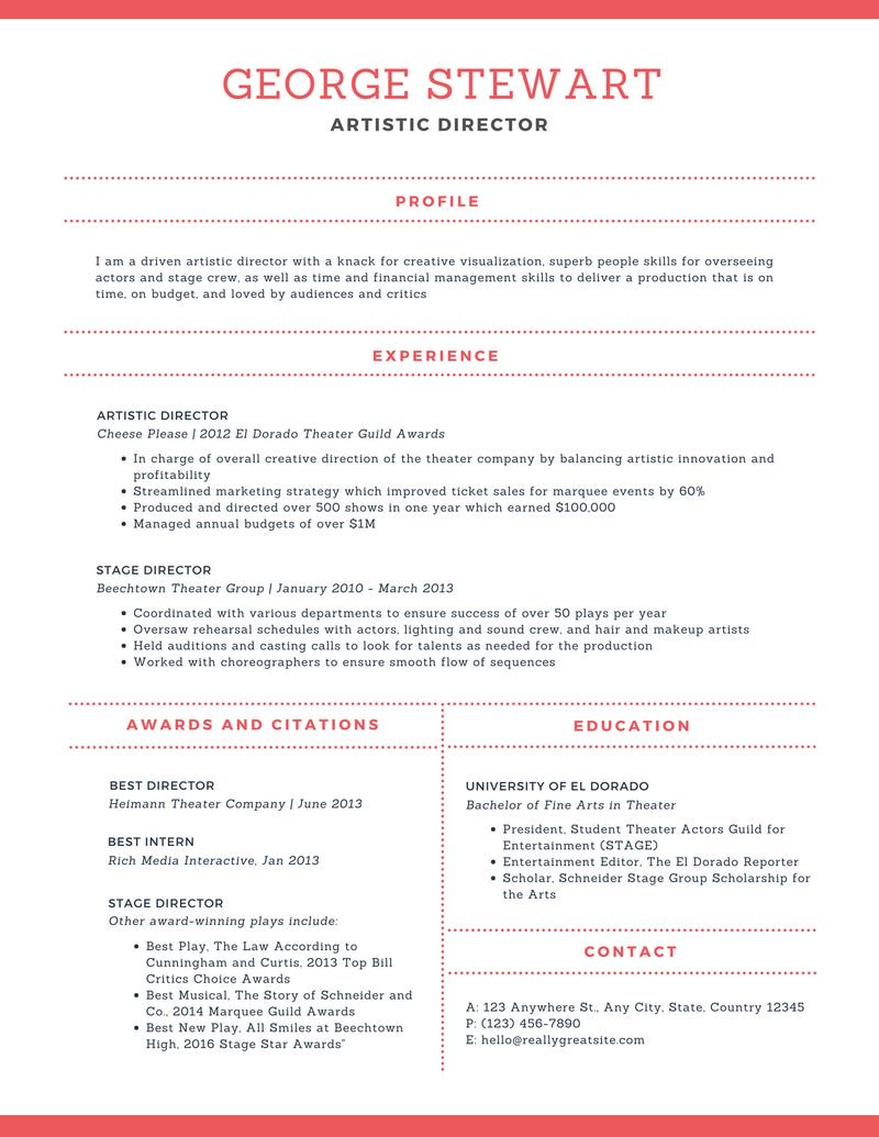 How Long Should A Resume Be Cream And Red Modern Theatre Resume Tb 800x0 how long should a resume be|wikiresume.com