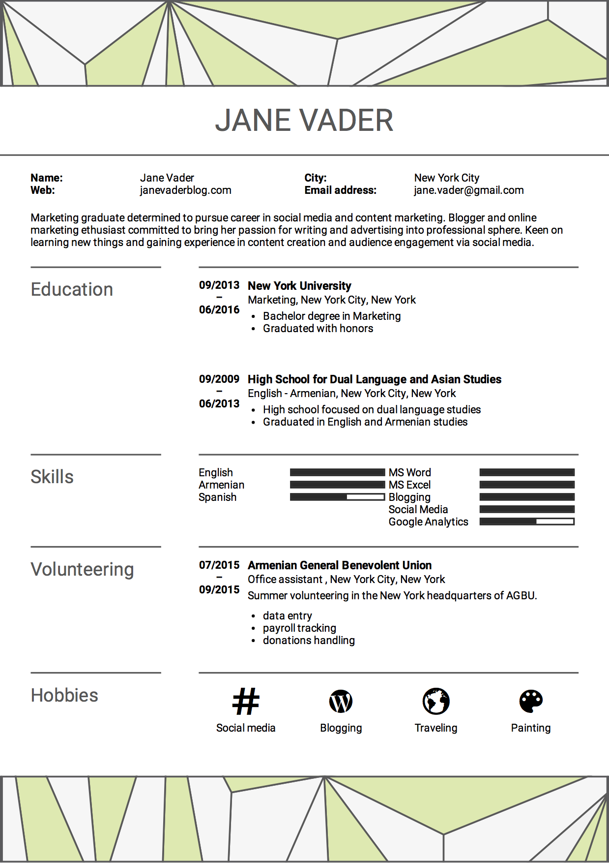 How To Write A Good Resume Jane Vader Cv how to write a good resume|wikiresume.com