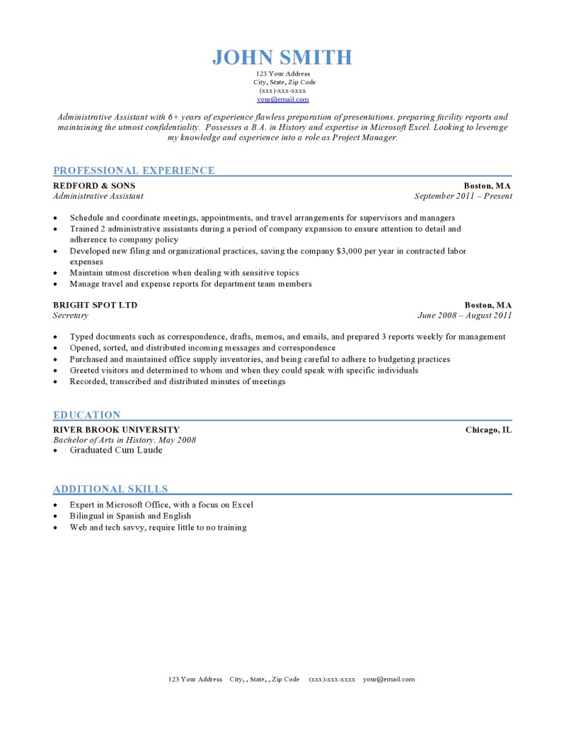 How To Write A Resume For A Job Chronological Sample how to write a resume for a job|wikiresume.com
