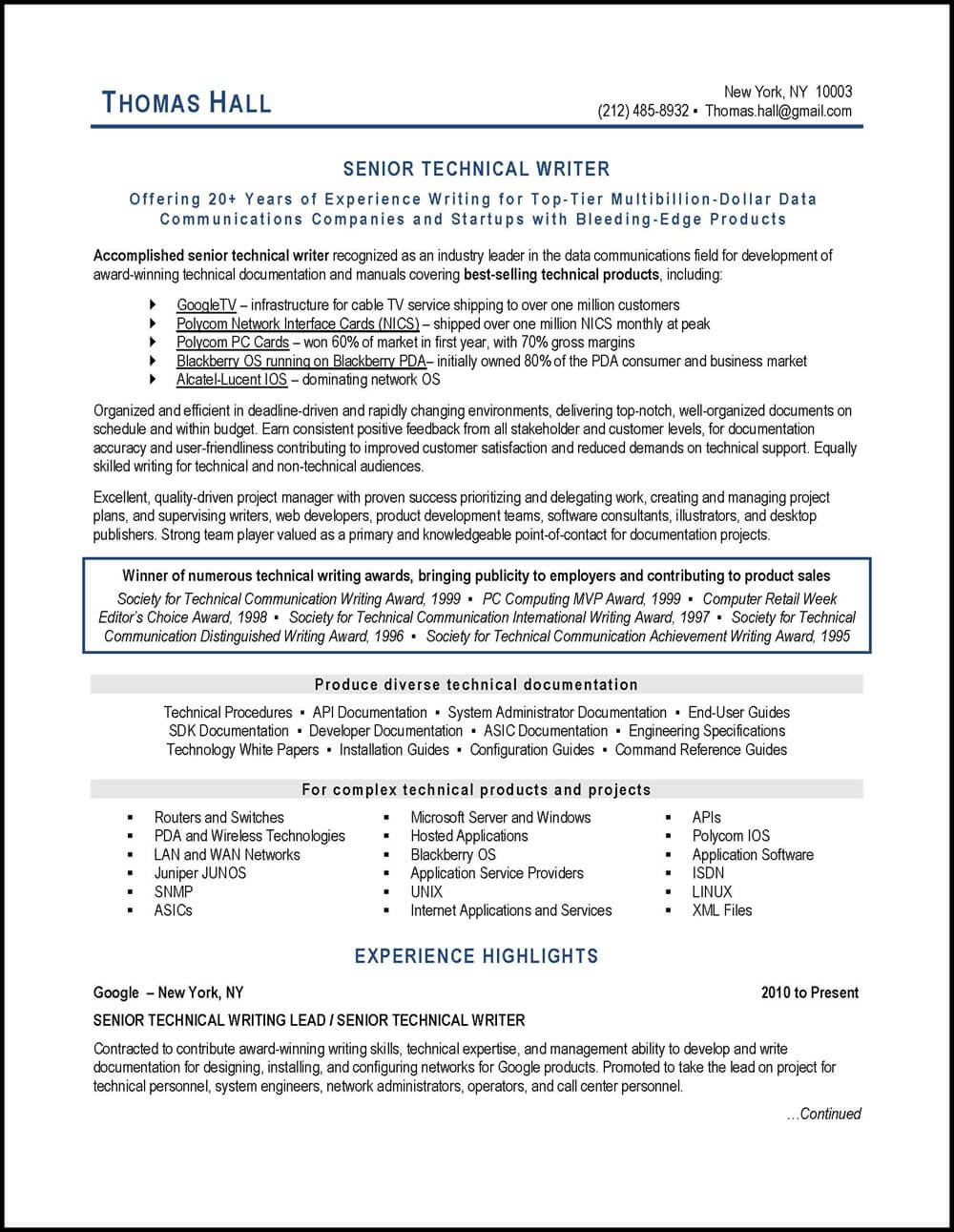 How To Write A Resume Technical Writer Resume Page 1 how to write a resume|wikiresume.com