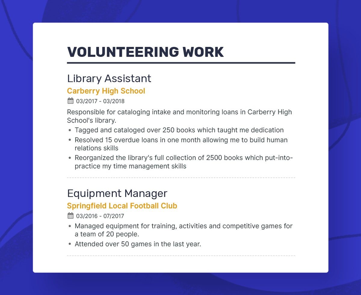 How To Write Resume Volunteeringwork Firstresume how to write resume|wikiresume.com