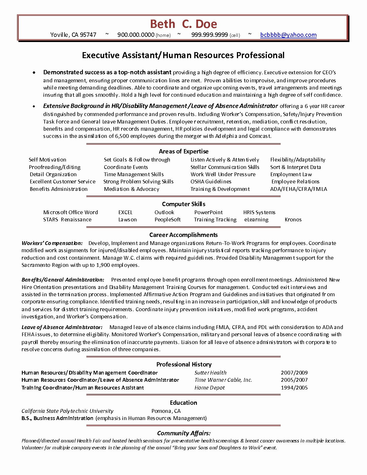 Human Resources Resume Entry Level Human Resources Resume Sample human resources resume|wikiresume.com