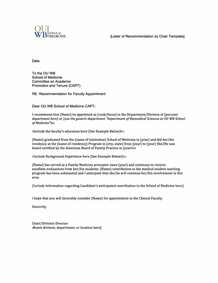 Letter Of Recommendation Template 43 Free Letter Of Recommendation Templates Samples