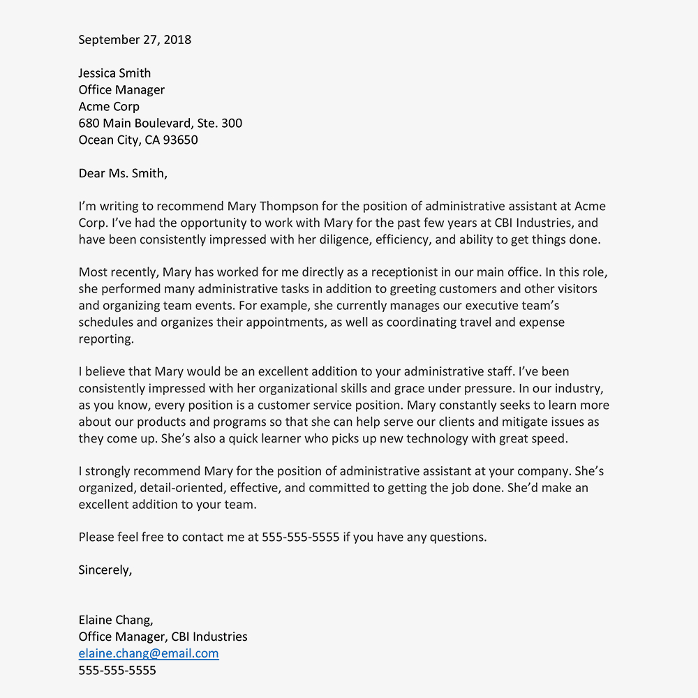 Letter Of Recommendation Template Letter Of Recommendation Template