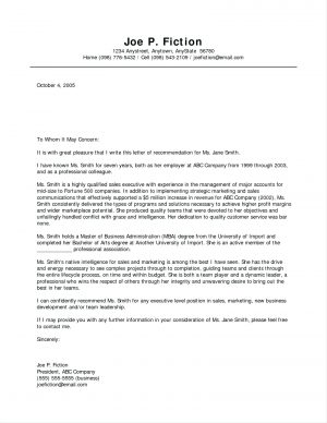 Letter Of Recommendation Template Recommendation Letter For Employee Sample Employment Template A