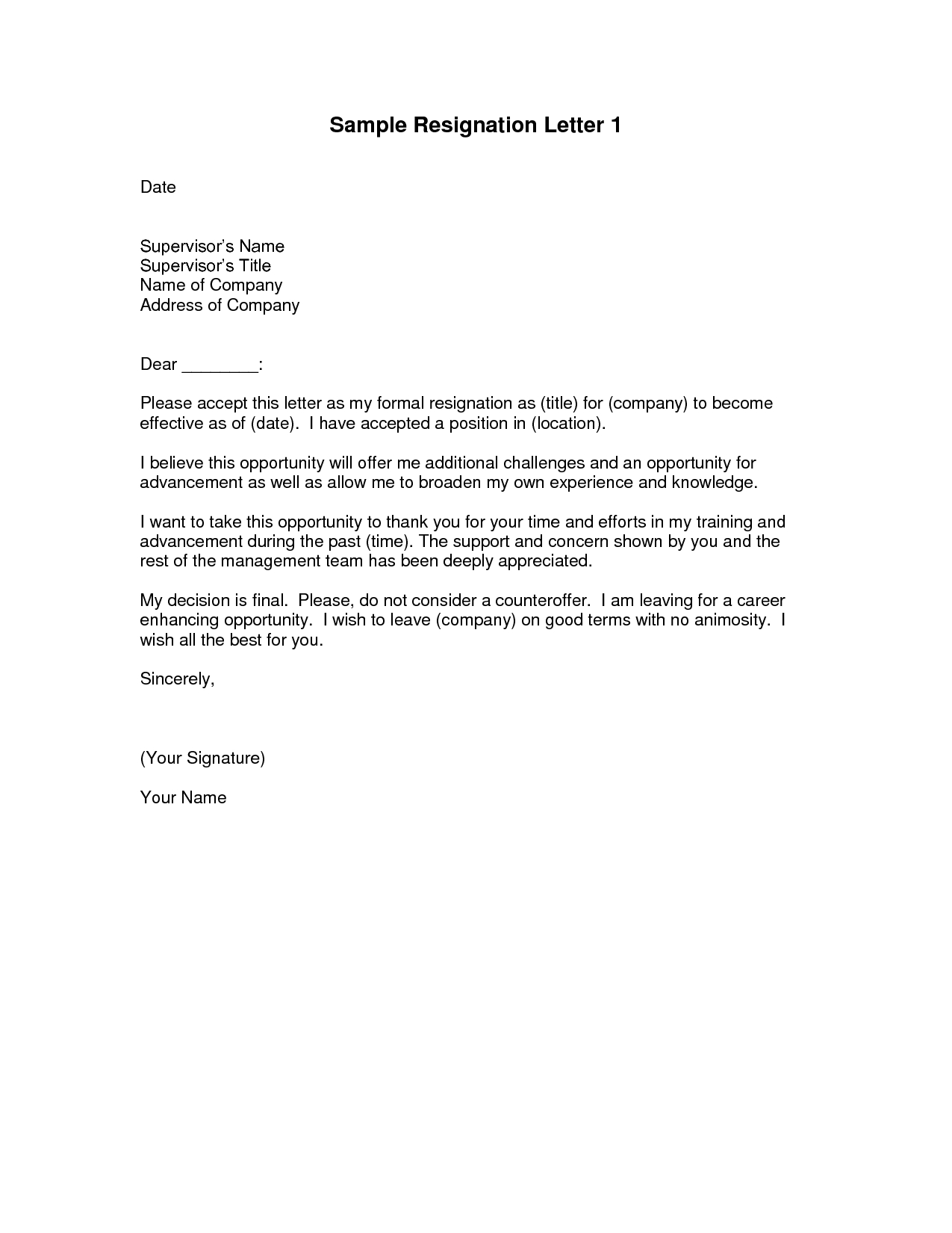 Letter Of Resignation Template  010 Letter Of Resignation Template Sample B7mv8uod Magnificent Ideas