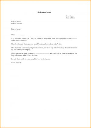 Letter Of Resignation Template  011 Collection Of Solutions Resignation Letter Sample Freee Example