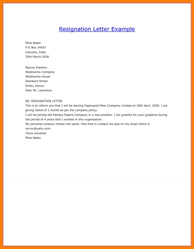 What Should You Write? Letter of Resignation Template - wikiresume.com