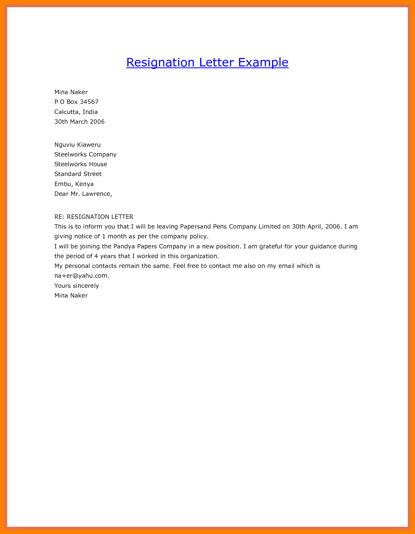 Letter Of Resignation Template  8 Free Letter Of Resignation Writing A Memo