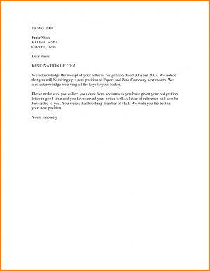 Letter Of Resignation Template  Letter Resignation Template My Blog