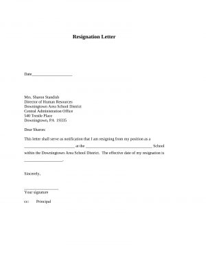 Letter Of Resignation Template  Letter Template Resignation Job Save Template