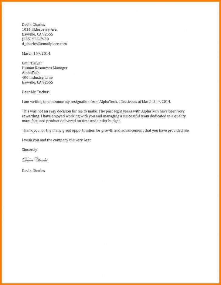 What Should You Write? Letter Of Resignation Template - Wikiresume.com