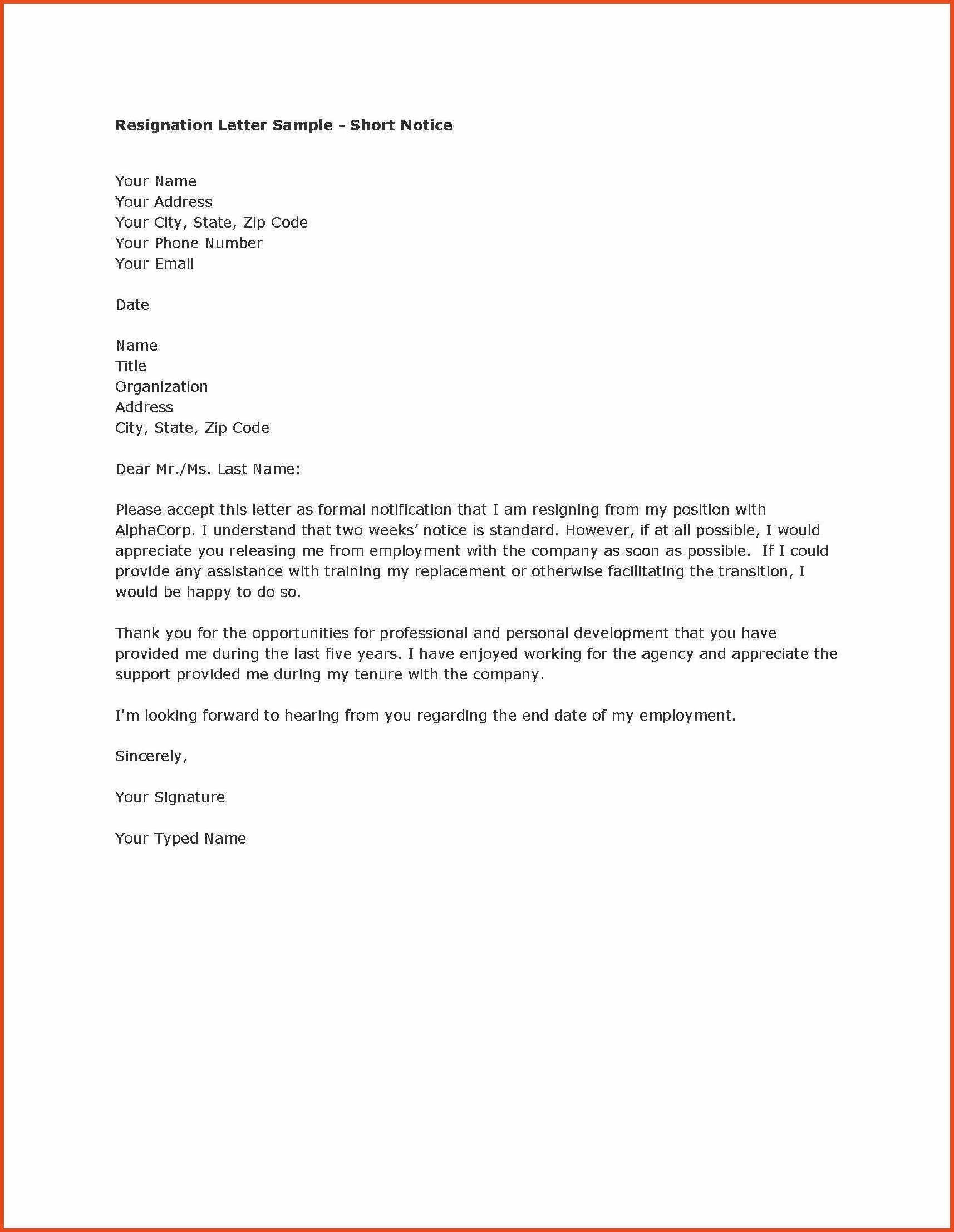 Letter Of Resignation Template  What To Write In A Resignation Letter Resignation Letter Template In