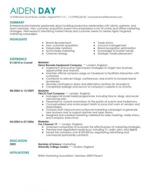 Marketing Resume Examples  Marketing Resume Examples Marketing Sample Resumes Livecareer