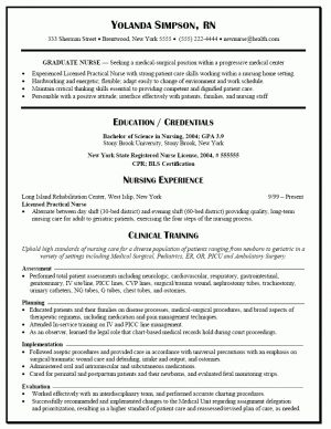 Nurse Resume New Grad Graduate Nurse Resume Example Rn Pinterest Nursing Resume