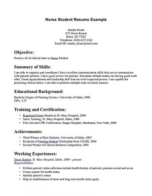 Nurse Resume Templates Graduate School Nursing Resume Examples School Sample Resume
