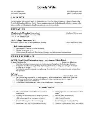 Nursing Assistant Resume Nursing Assistant Resume Templates Free Cna Cover Letter