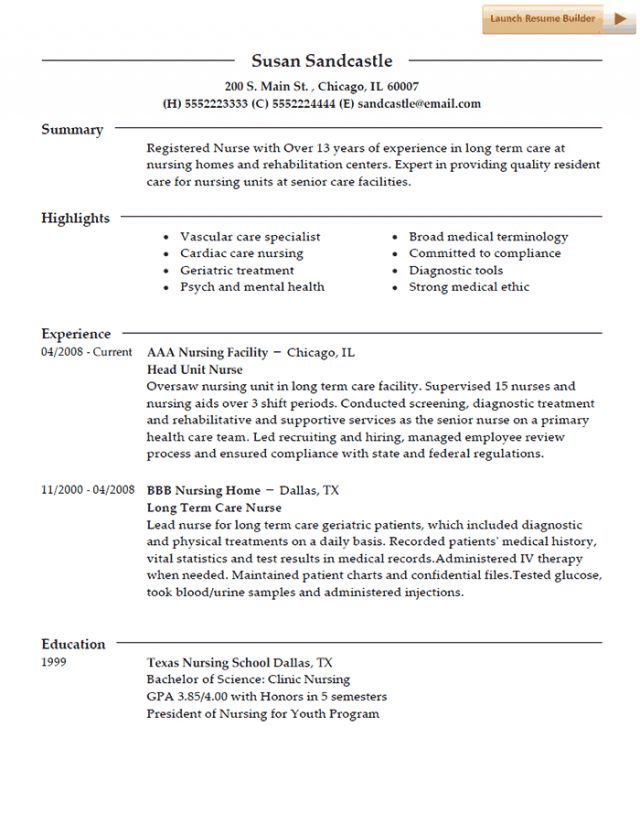 How To Write A Professional Nursing Resume - Wikiresume.com