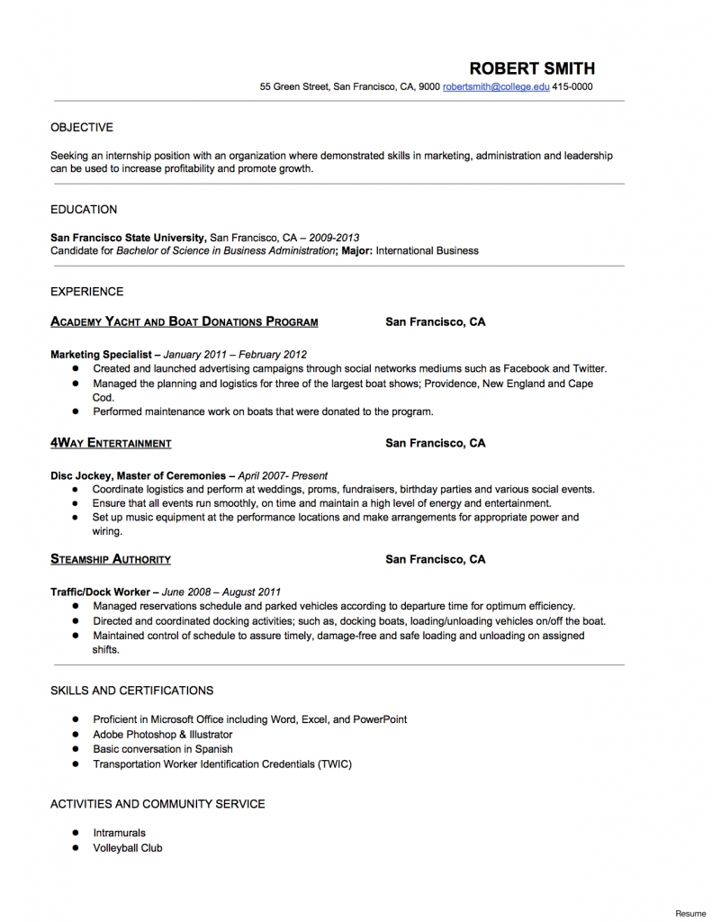 Objective On A Resume Entry Level Resume Template Traditional Electrical Engineering Engineer Objective Statement Nurse Graphic Designer Construction College Student Internship Operation And objective on a resume|wikiresume.com