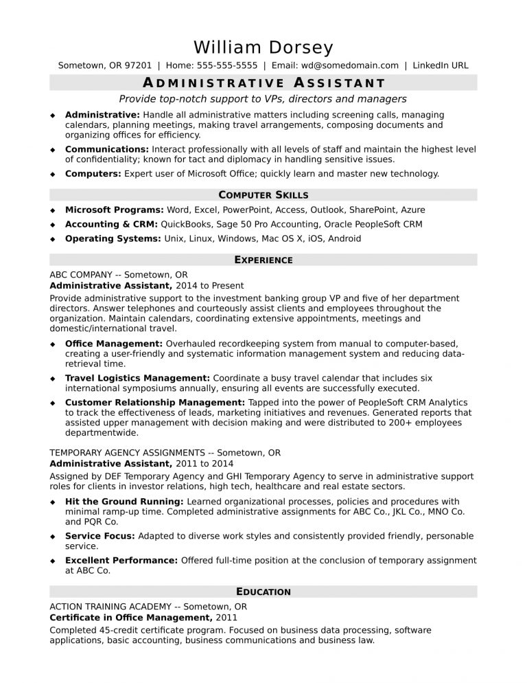 Office Assistant Resume - wikiresume.com