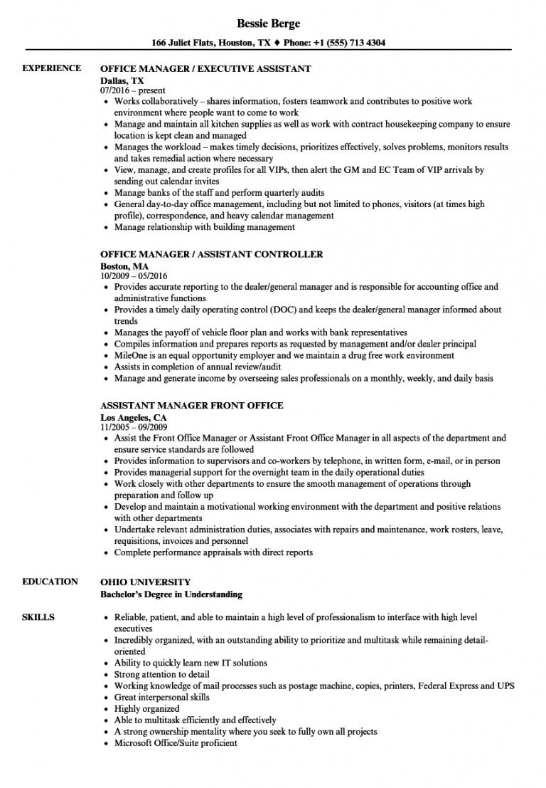 Office Assistant Resume - wikiresume.com