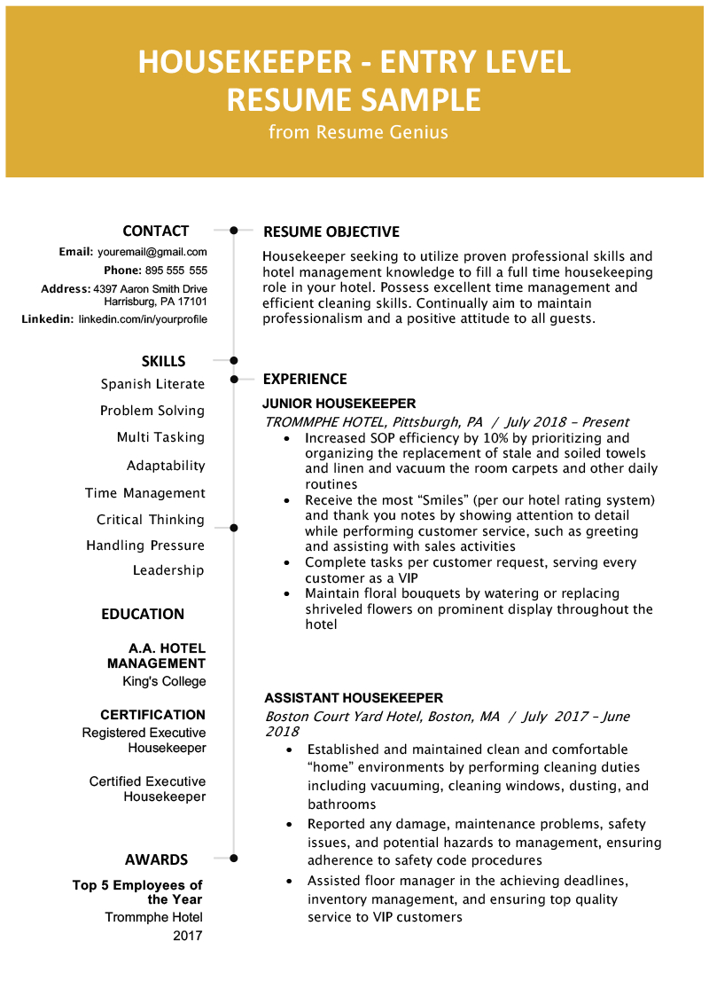 Perfect Resume Example  Chronological Resume Samples Writing Guide Rg