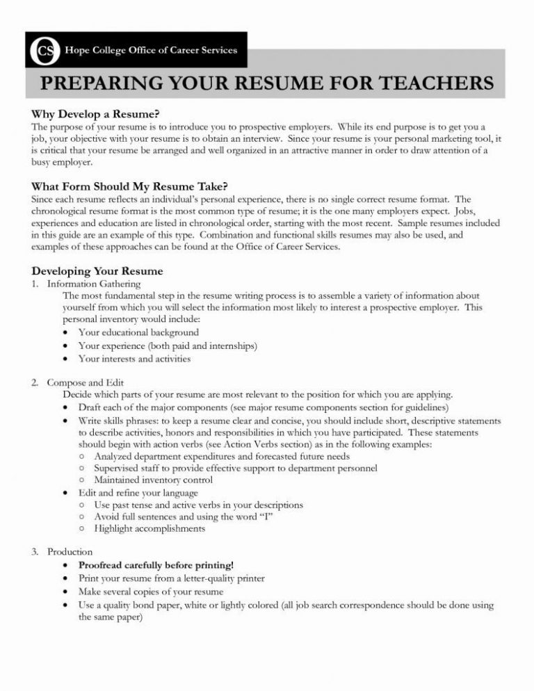 Preschool Teacher Resume - wikiresume.com