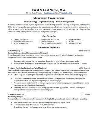 Professional Profile Resume Example to Apply - wikiresume.com