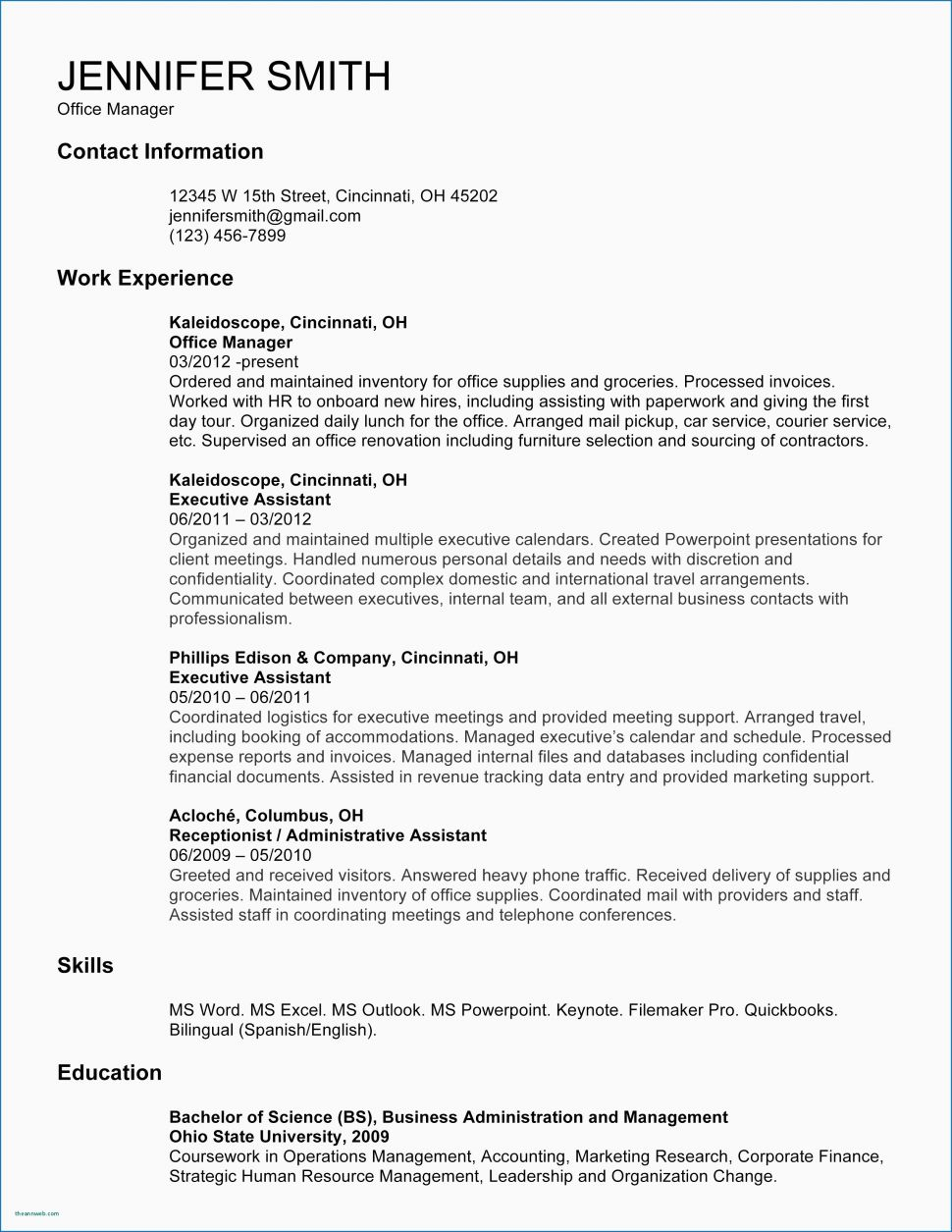 Professional Profile Resume Example  Hairstyles Master Of Business Administration Resume Scenic
