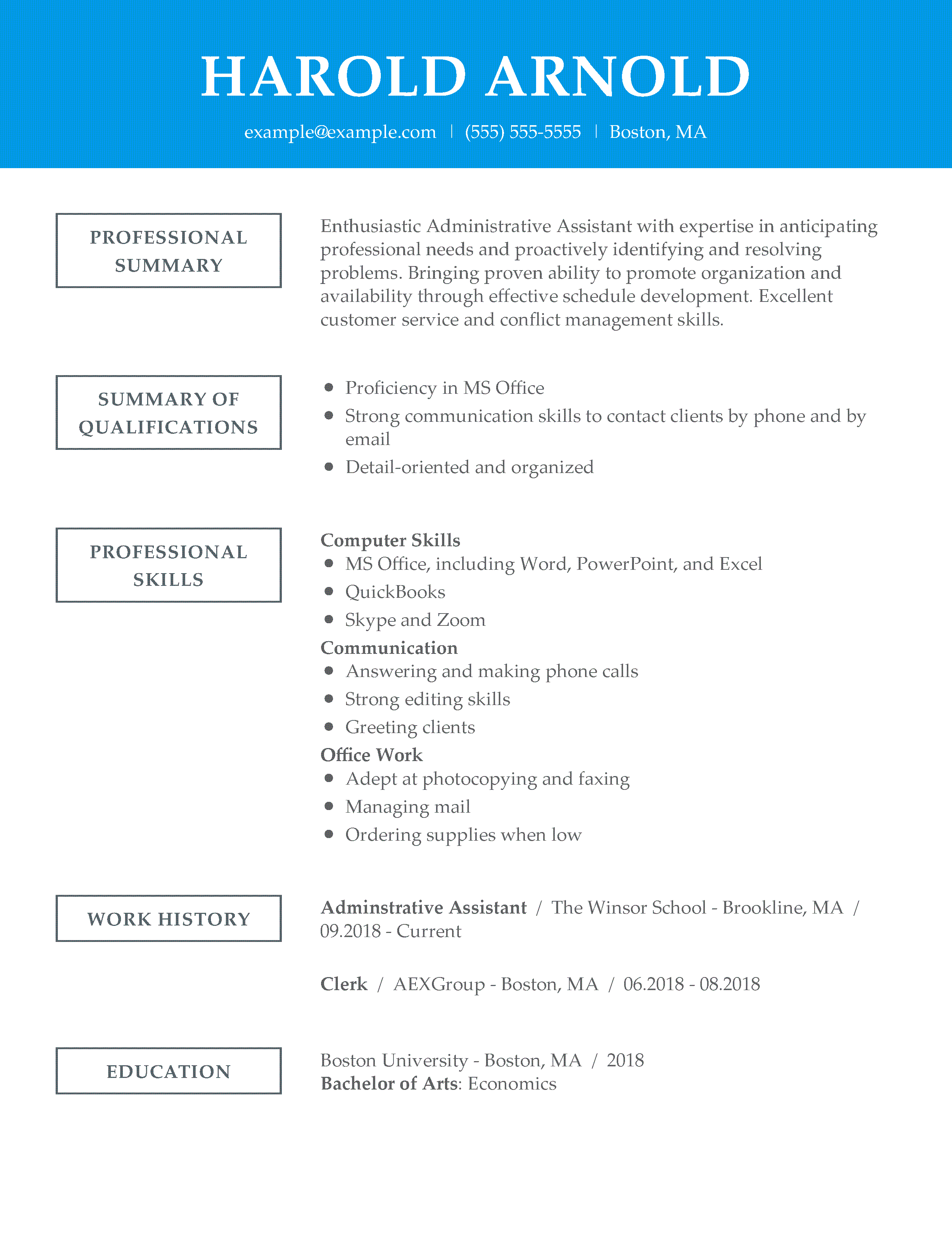 Professional Resume Examples Functional Adminstrative Assistant professional resume examples|wikiresume.com