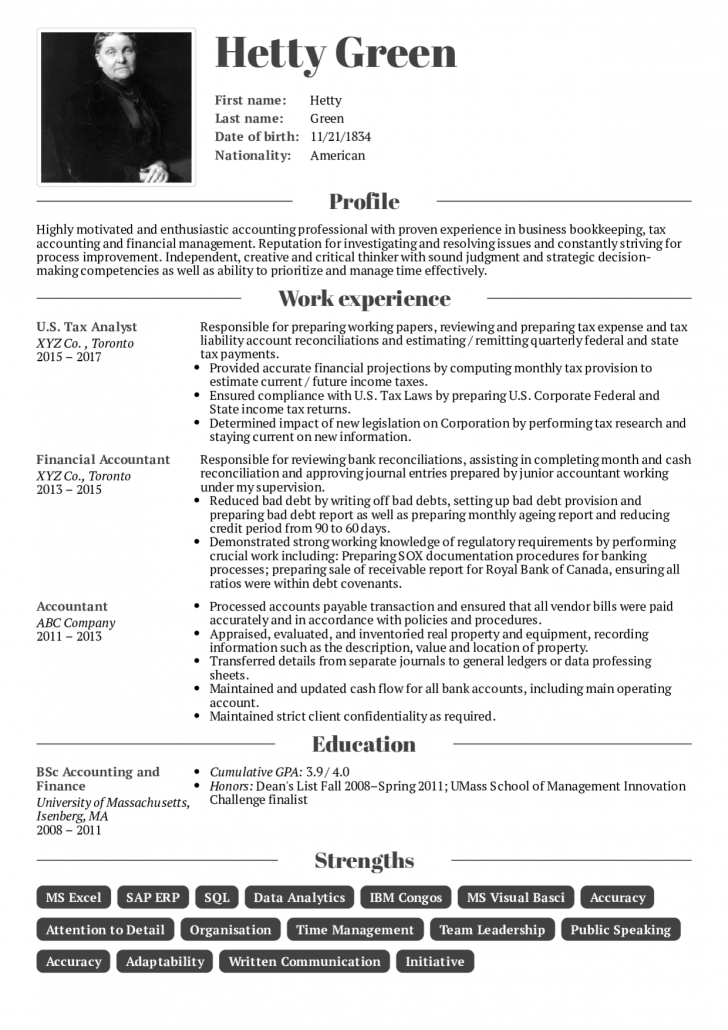 Professional Resume Examples - wikiresume.com