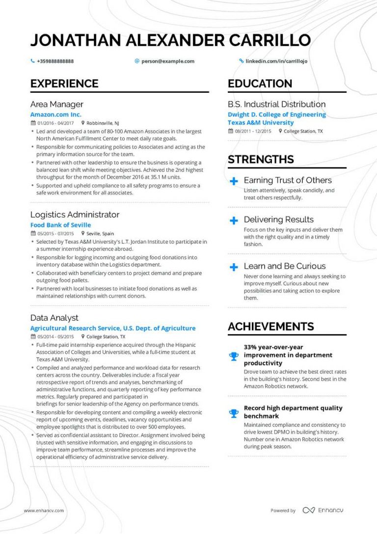 Professional Resume Examples - Professional Resume Examples Operations Manager Resume 768x1087