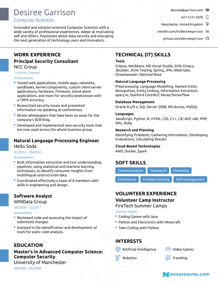 Professional resume examples wikiresume