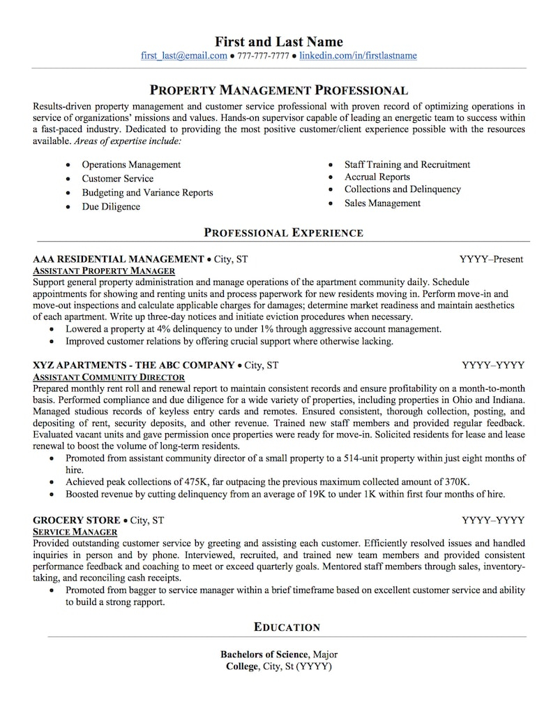 Property Manager Resume Real Estate Property Management Resume Sample Professional Resume