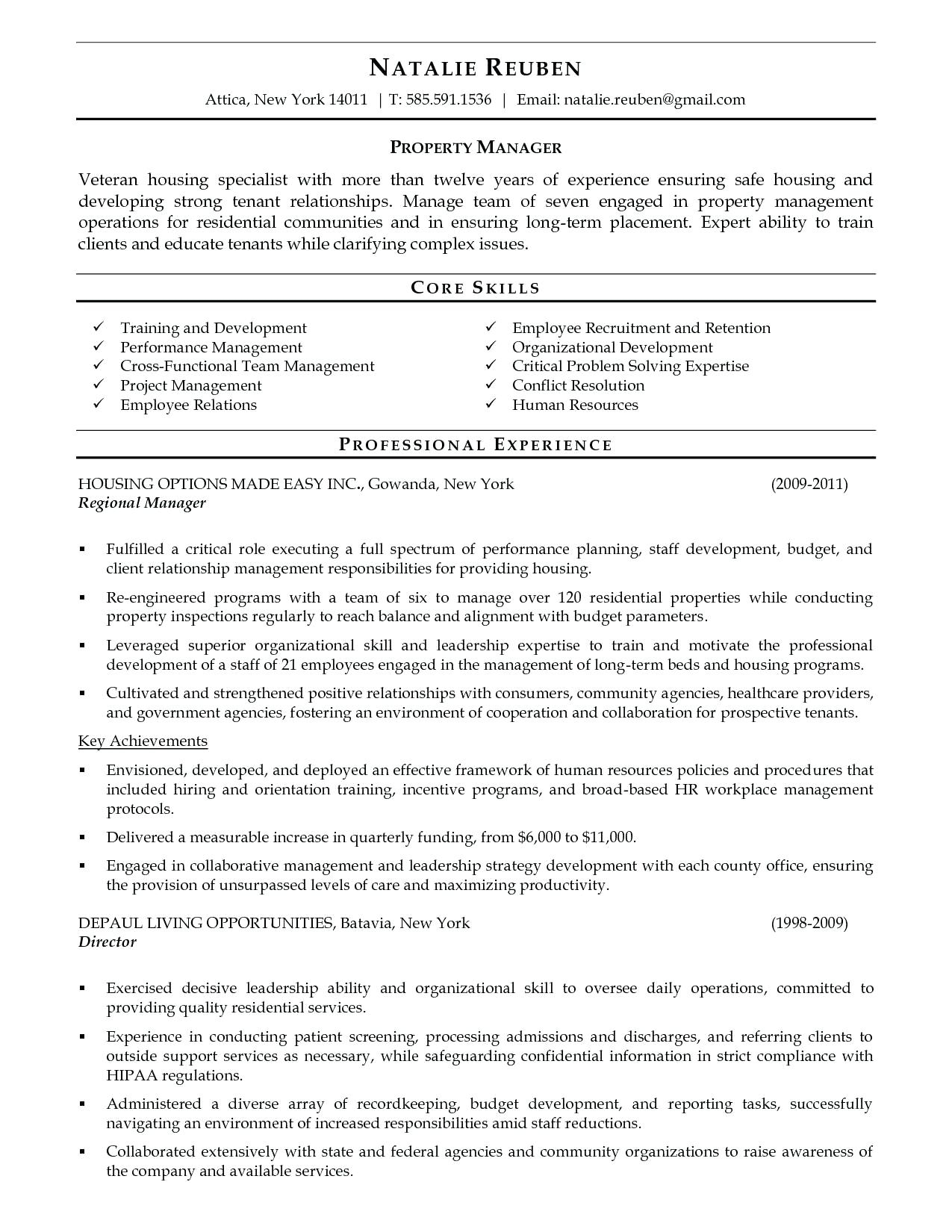 Property Manager Resume Regional Manager Resume Examples Training Sample Thewhyfactorco