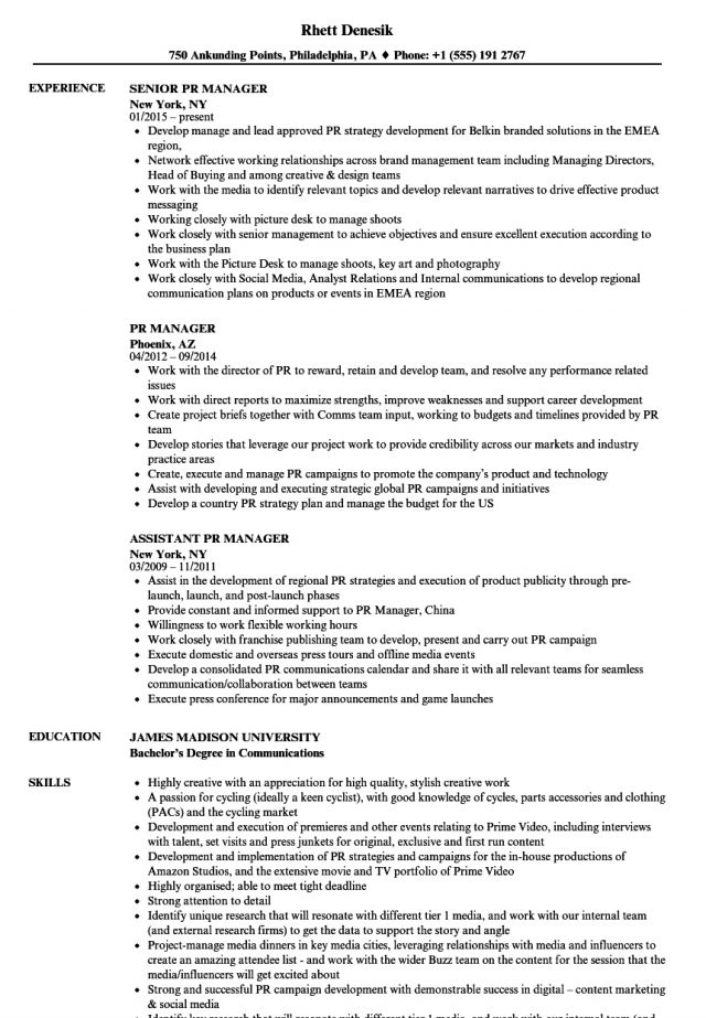 Important Details on Public Relations Resume - wikiresume.com