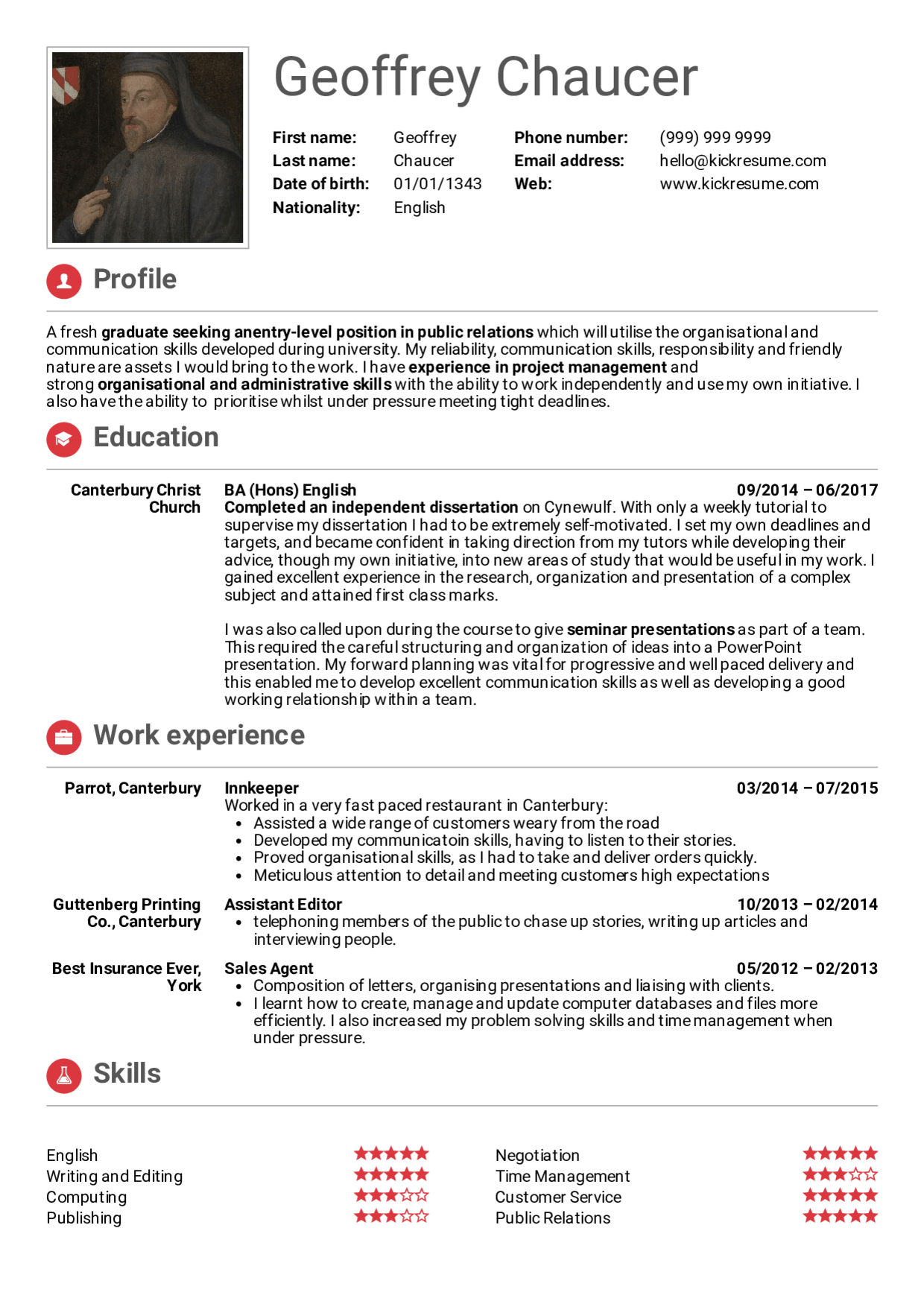 Public Relations Resume Resume Examples Real People Student Resume Public Relations