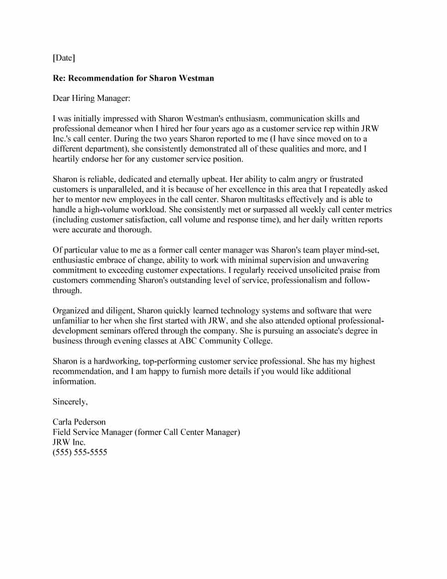 Recommendation Letter Template 43 Free Letter Of Recommendation Templates Samples