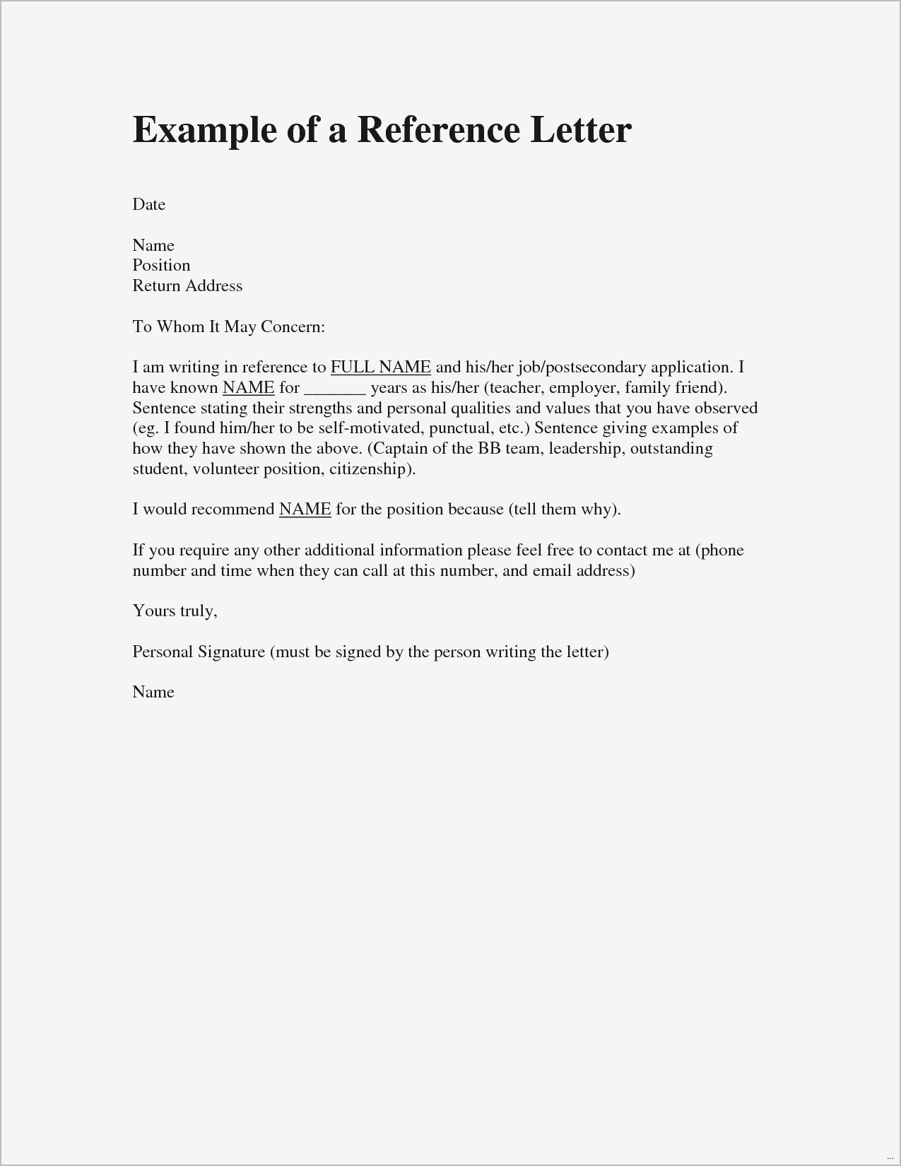 Recommendation Letter Template Letter Of Recommendation Template To Whom It As Reference Letter