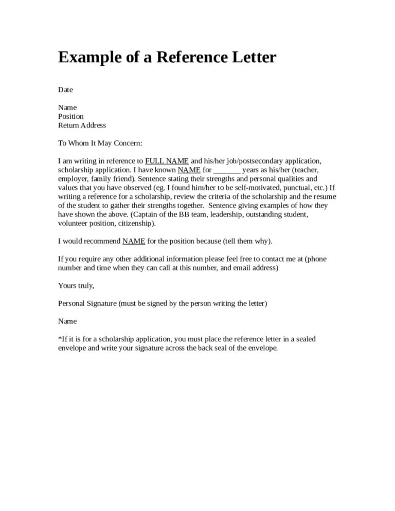 Recommendation Letter Template Reference Letter Sample Reference Letter ...