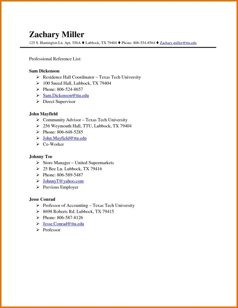 References For Resume Job Reference Page Format How Make A List Of References For Resume