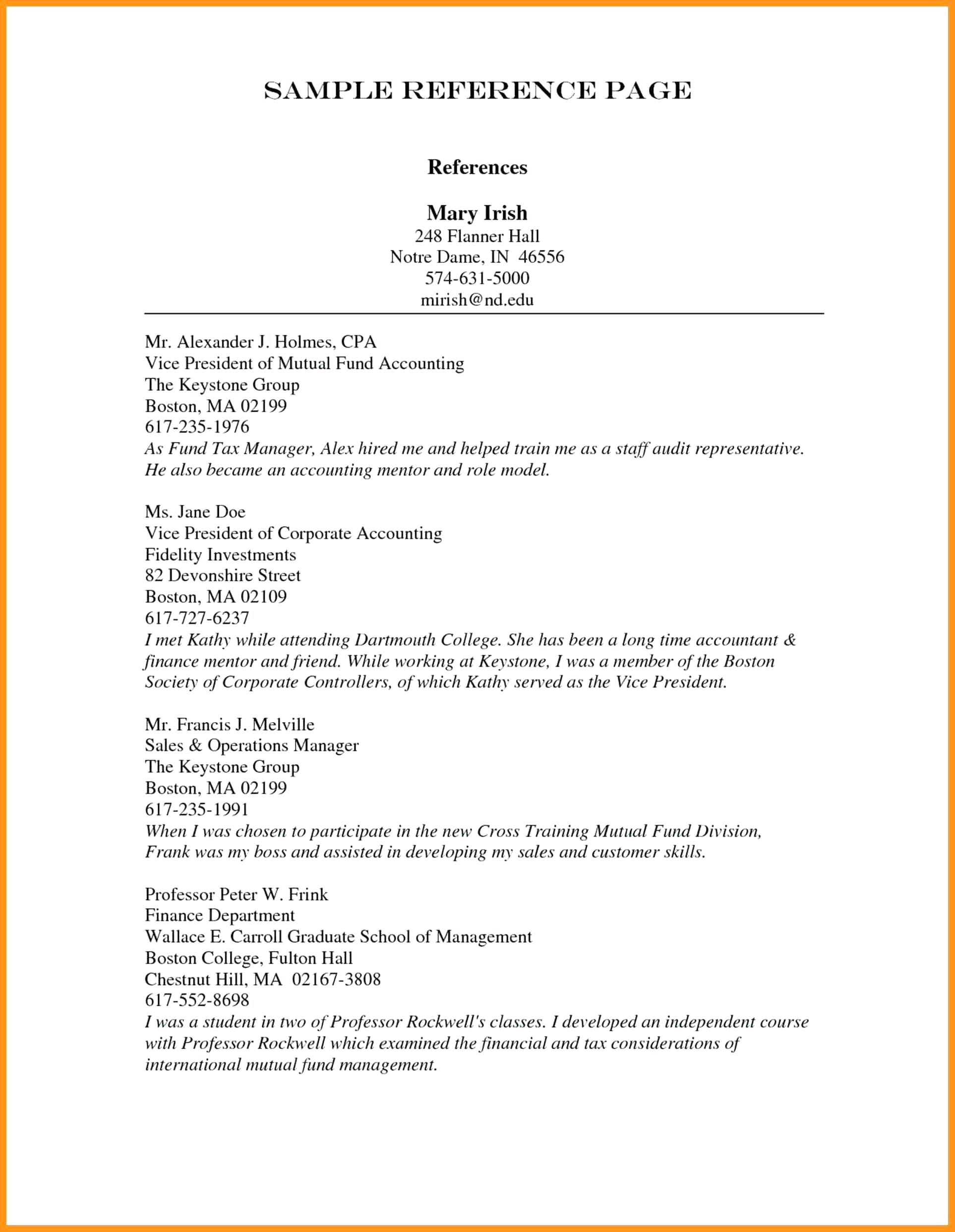 References For Resume References List Template For Resume Professional Reference Free