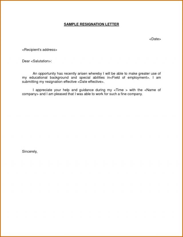 Leave You Job with Outstanding Resignation Letter Template - wikiresume.com