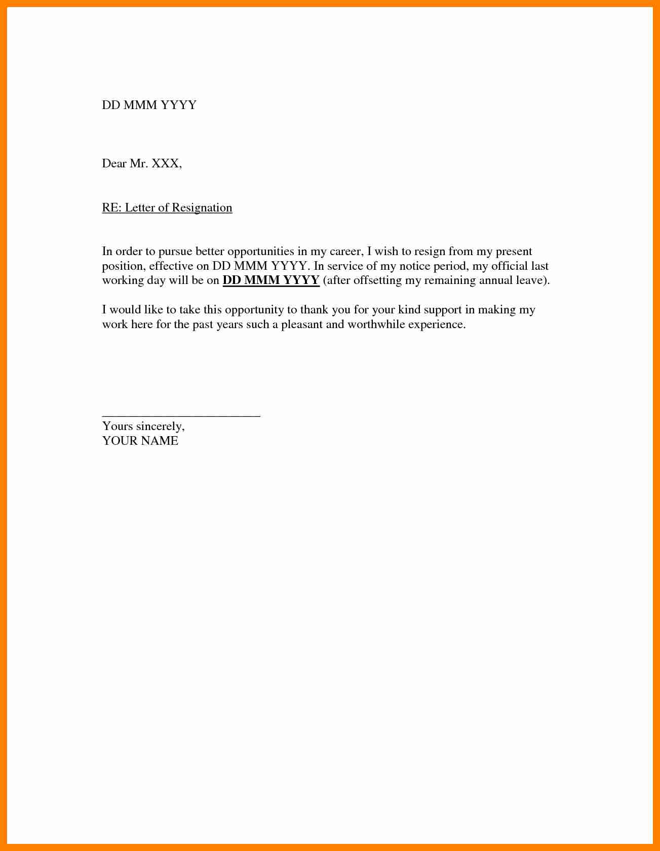 Resignation Letter Template 8 English Resignation Letter Template Penn Working Papers