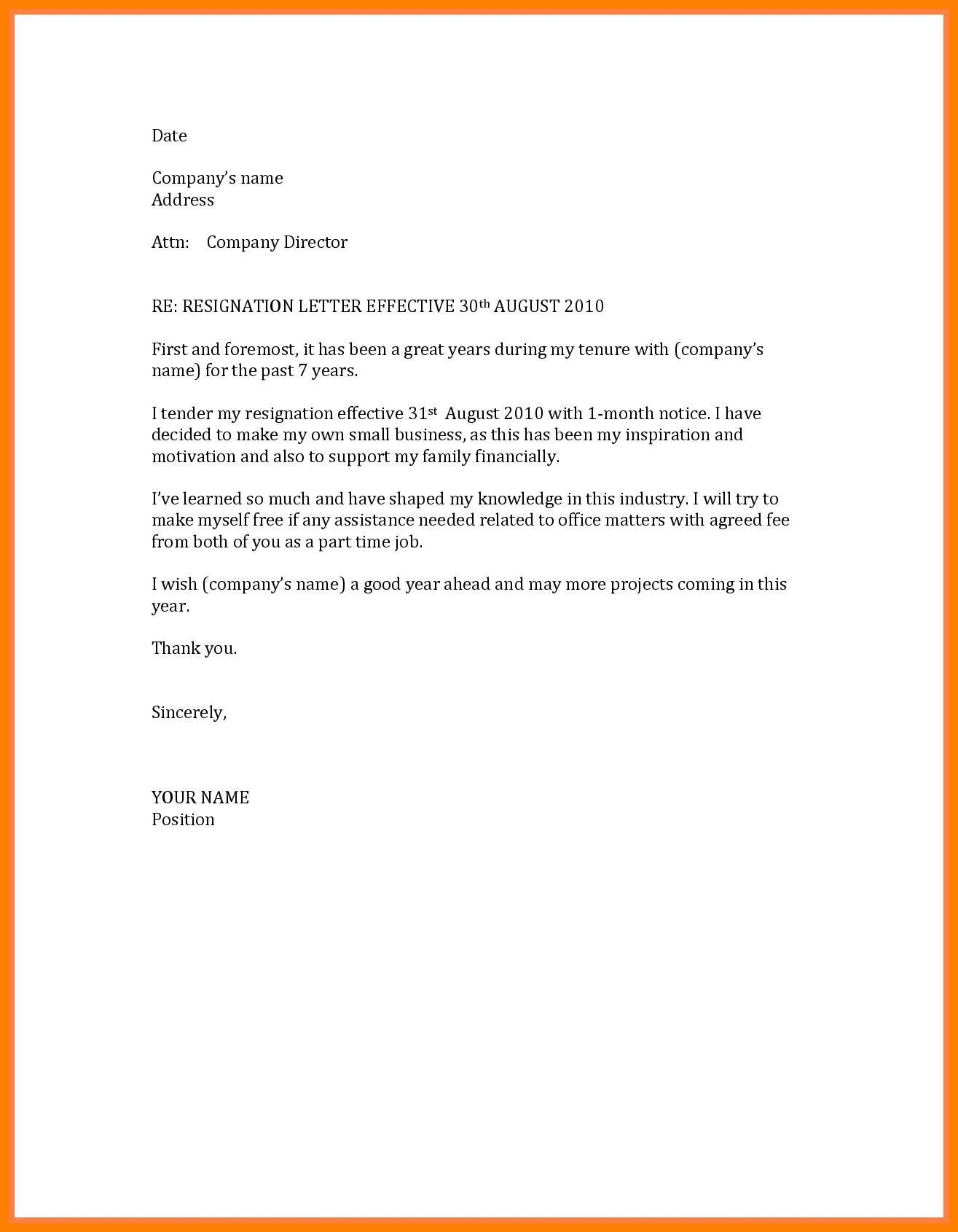 Resignation Letter Template Letter Of Resignation Due To Family Matters Valid Professional