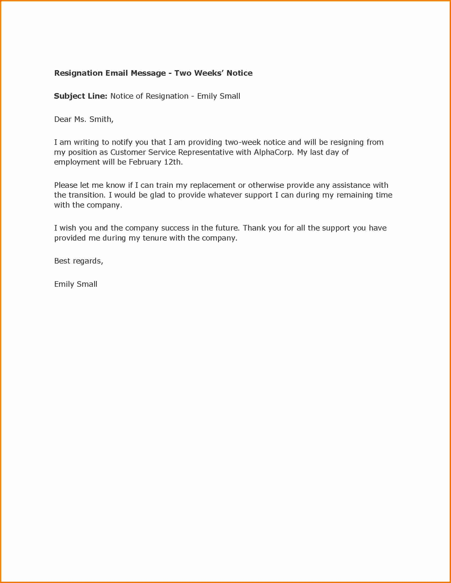 Resignation Letter Template Notice Of Resignation Letter Template Unique 5 Letter Of Resignation