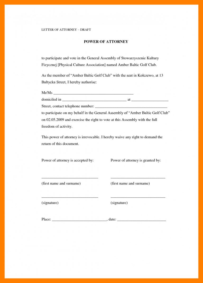 Resignation Letter Template Power Of Attorney Resignation Letter ...