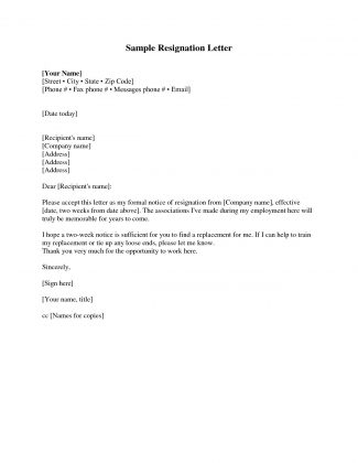 Leave You Job with Outstanding Resignation Letter Template - wikiresume.com