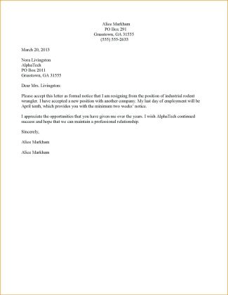 Leave You Job with Outstanding Resignation Letter Template - wikiresume.com